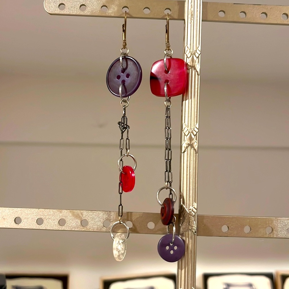 Vintage Button Earrings